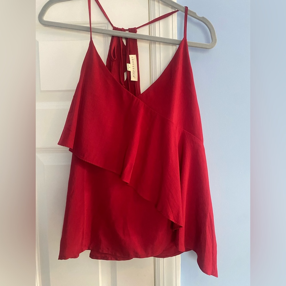 Red Love Stitch Flowy Tank Top